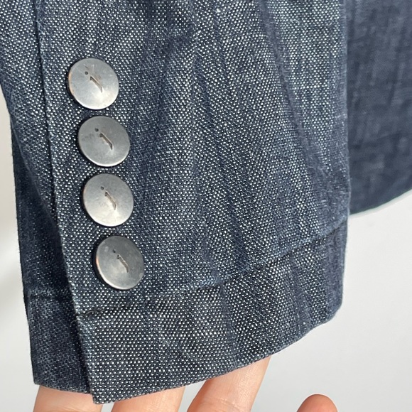 John Varvatos Blue Denim Chambray Blazer Jacket Sport Coat Made in Italy Size 50 - Picture 5 of 16